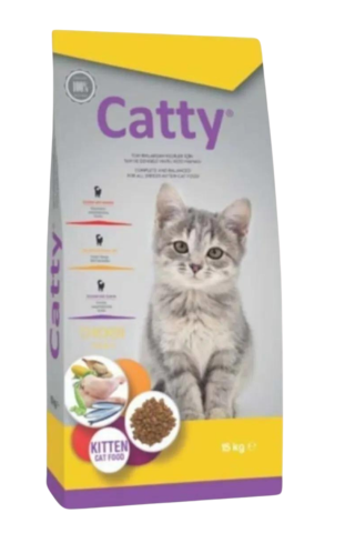 Catty Kitten Tavuklu Yavru Kedi Maması 15 Kg (Tüy Toplama Hediyeli)