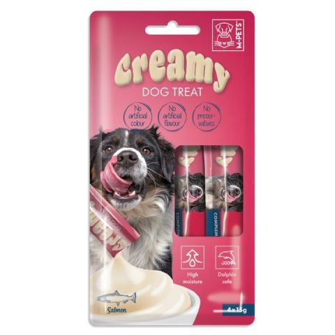 M-PETS KÖPEK ÖDÜLÜ CREAMY SOMON BALIKLI 4X15GR