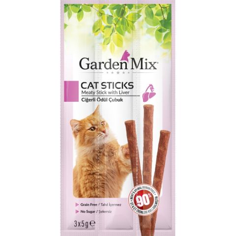 Gardenmix Ciğerli Kedi Stick Ödül 3 Lü x 5g