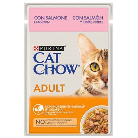 Cat Chow Yetişkin Kedi Somonlu Ve Yeşil Fasulyeli Yaş Mama 85 Gr