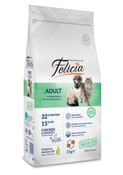 Felicia Yetişkin Tavuklu-Hamsili Kedi Maması 2 kg