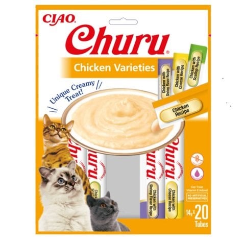 Ciao Churu Cream Tavuk Çeşitleri Kedi Ödül Kreması 20 x 14 Gr