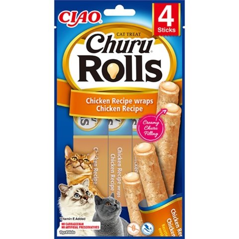 Ciao Churu Rolls Sticks Tavuk Sargılı Kedi Ödül Maması 4 x 10 Gr