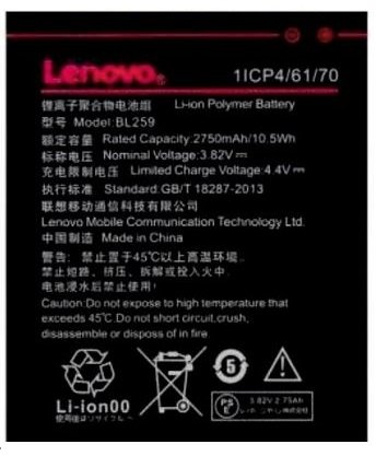 Lenovo K5 Plus A6020a46 Bl-259 Batarya Pil