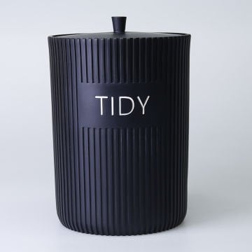 Grooved Çöp Kovası Siyah