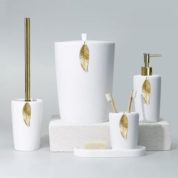 Leaf Banyo Seti Beyaz Altın