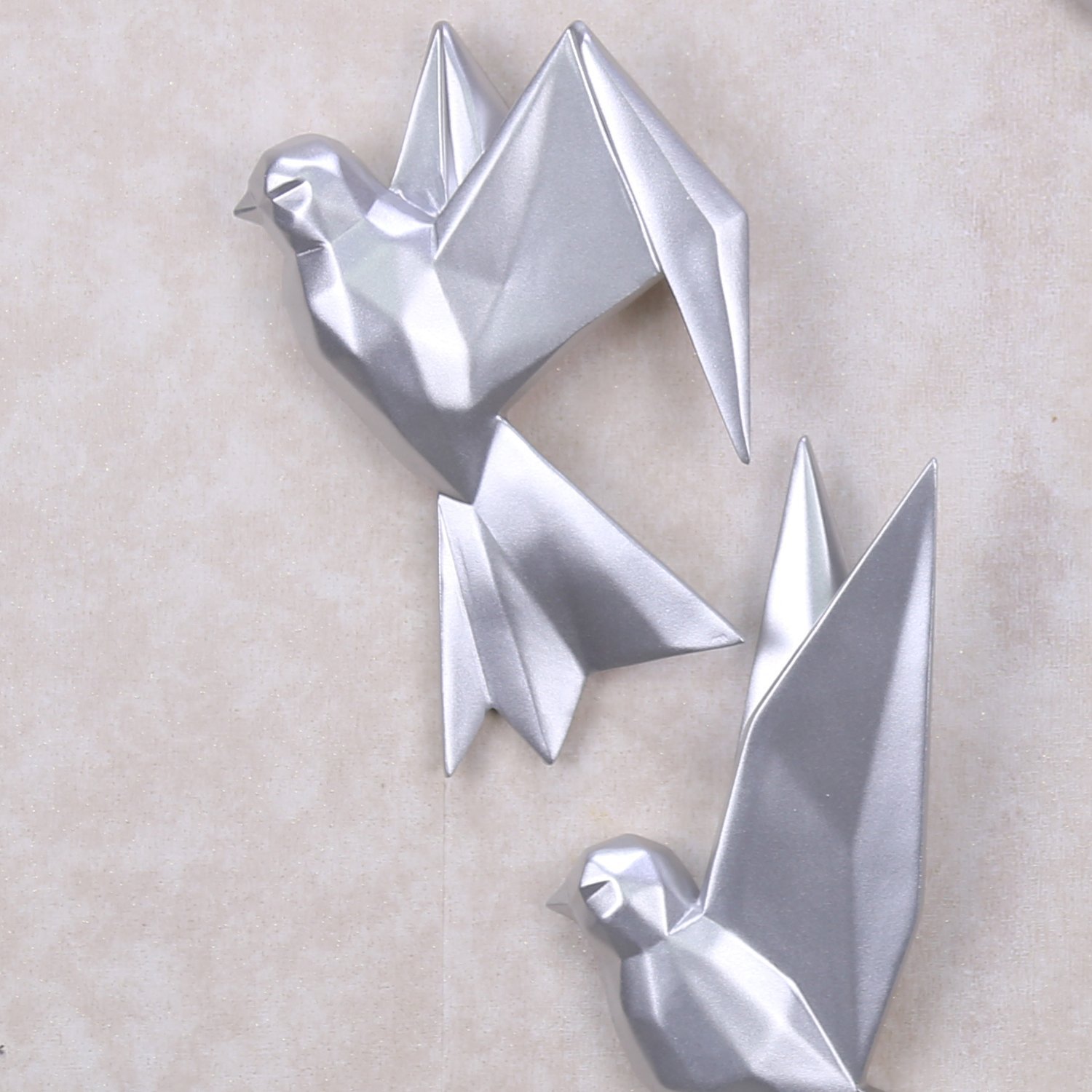 3x Mouette silver decorative bird