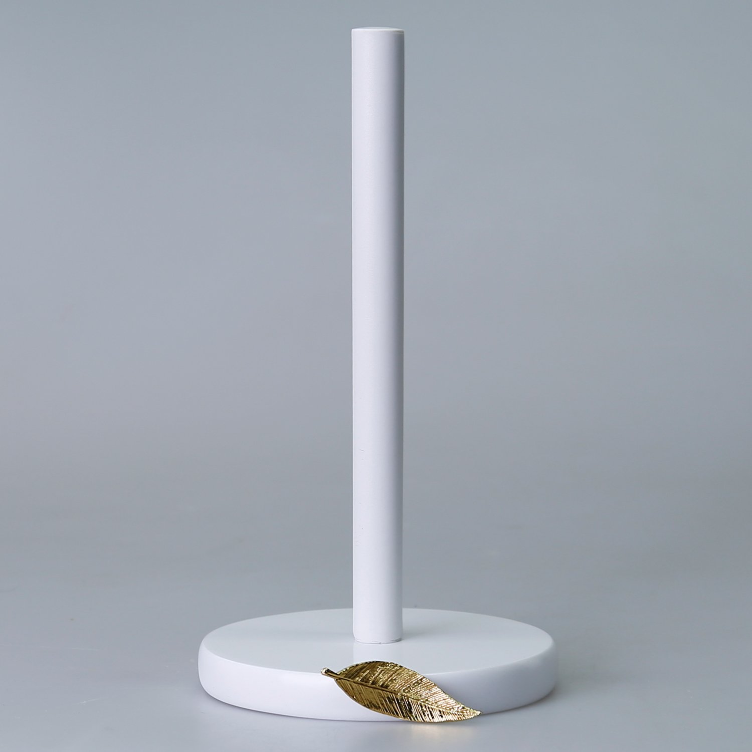 Leaf Paper Towel Holder White Gold