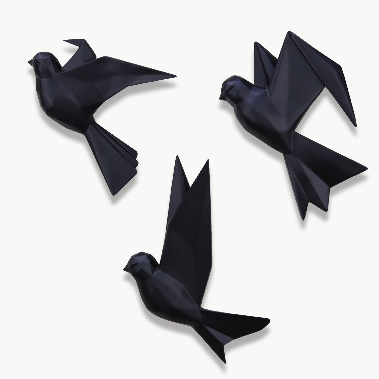 Mouette 3x black ornamental bird
