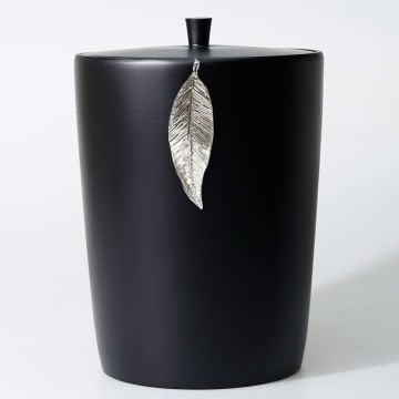 Leaf Çöp Kovası Siyah Gümüş