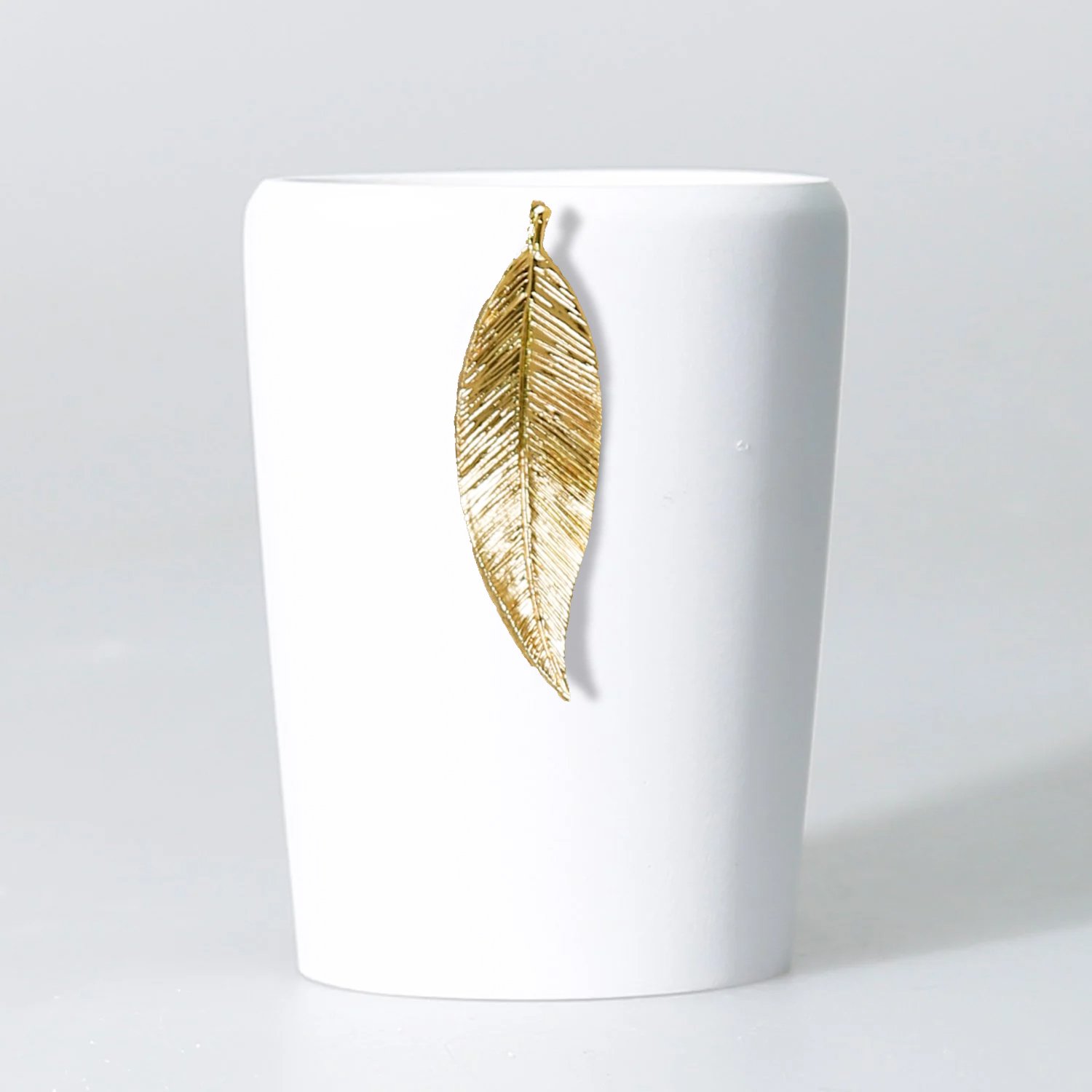 Leaf Çöp Kovası Beyaz Altın