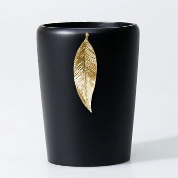 Leaf Diş Fırçalık Siyah Altın
