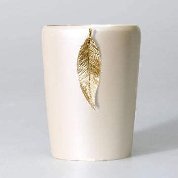 Leaf Toothbrush Holder Pearl Gold