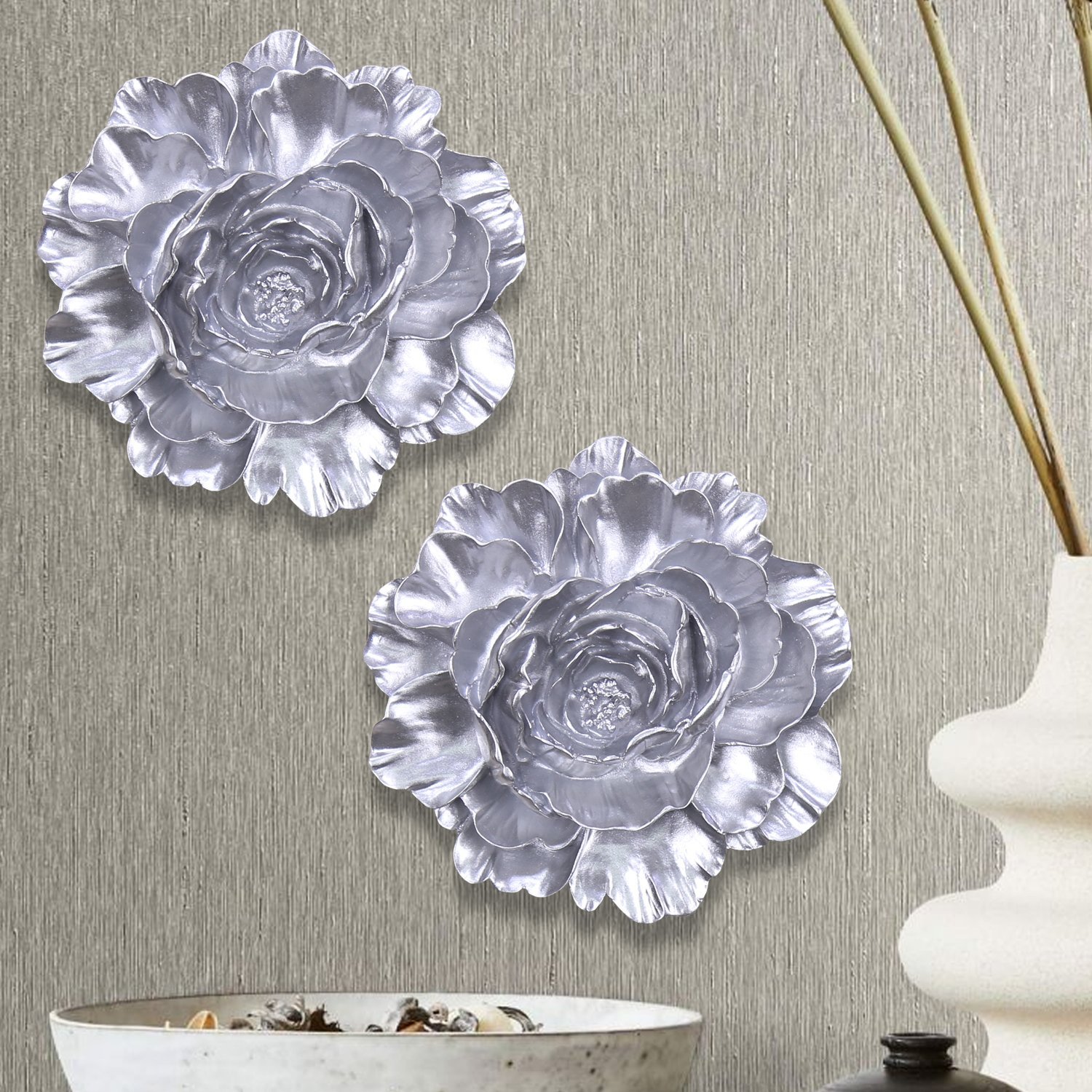Lotus Dekoratif Çiçek Gümüş