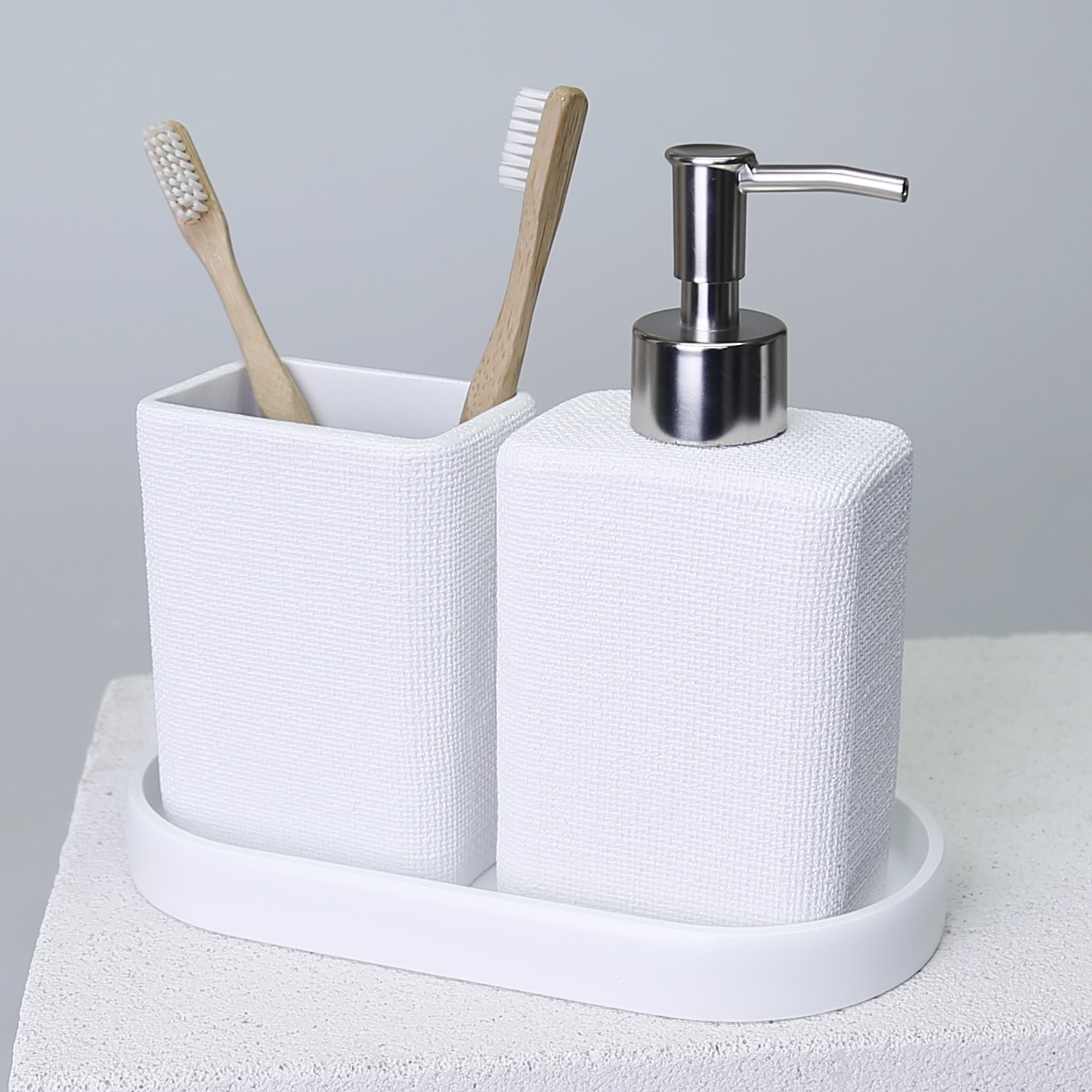 Linen Banyo Seti Beyaz