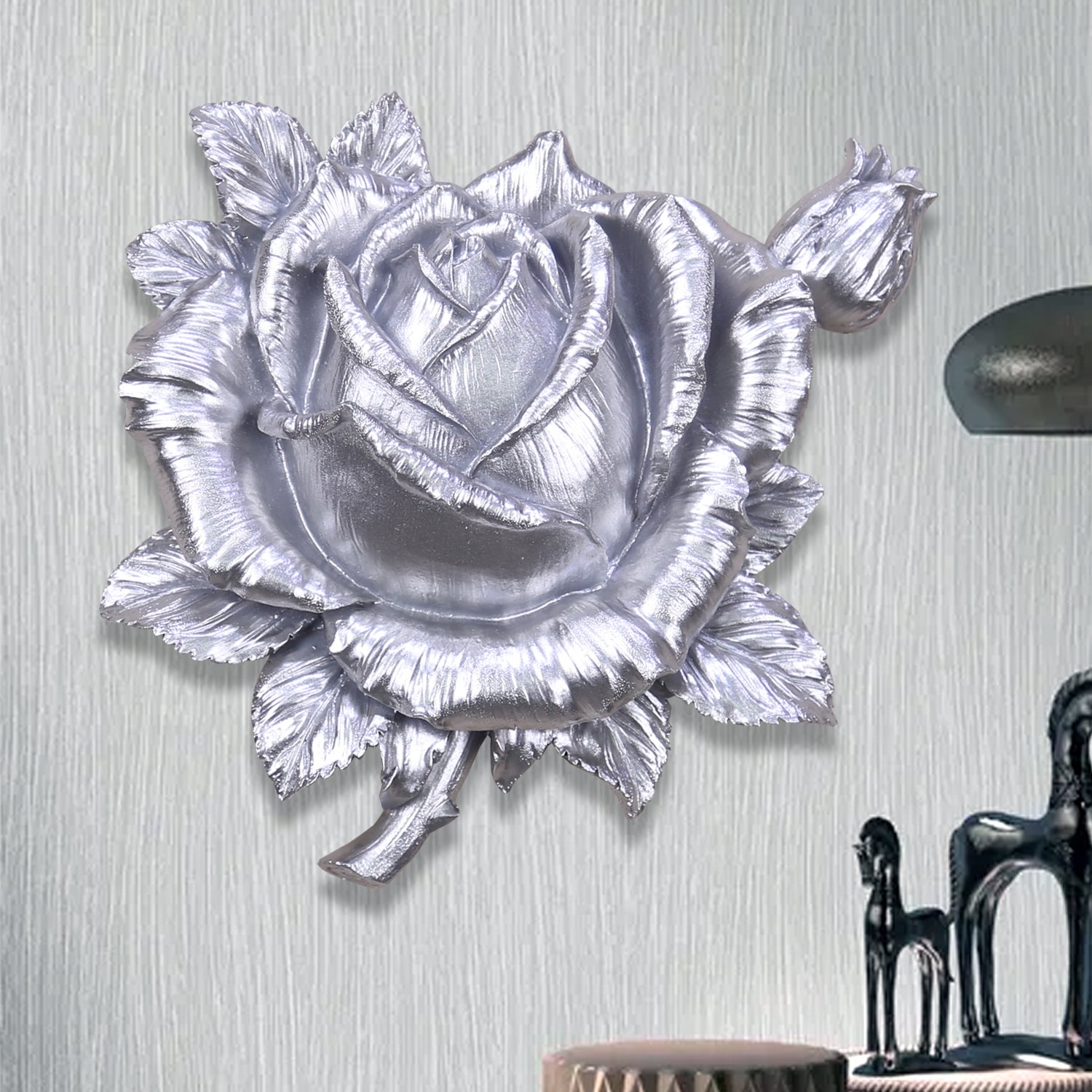 Roze Dekoratif Çiçek Gümüş