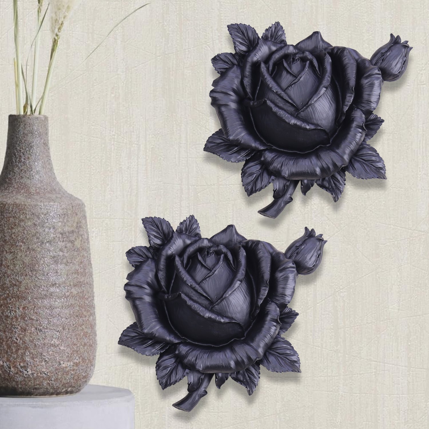 Roze Dekoratif Çiçek Siyah