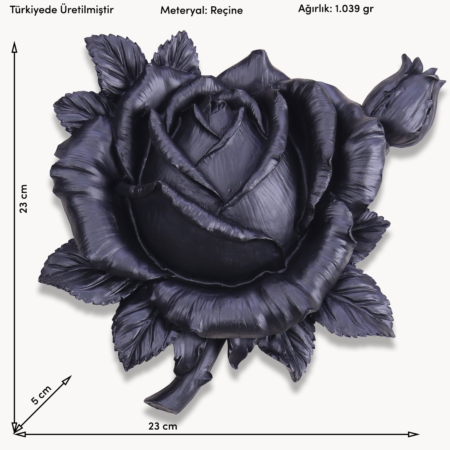 Roze Dekoratif Çiçek Siyah