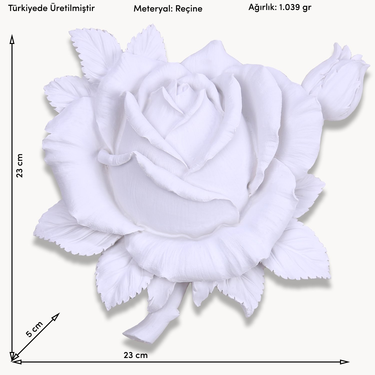 Roze Dekoratif Çiçek Beyaz