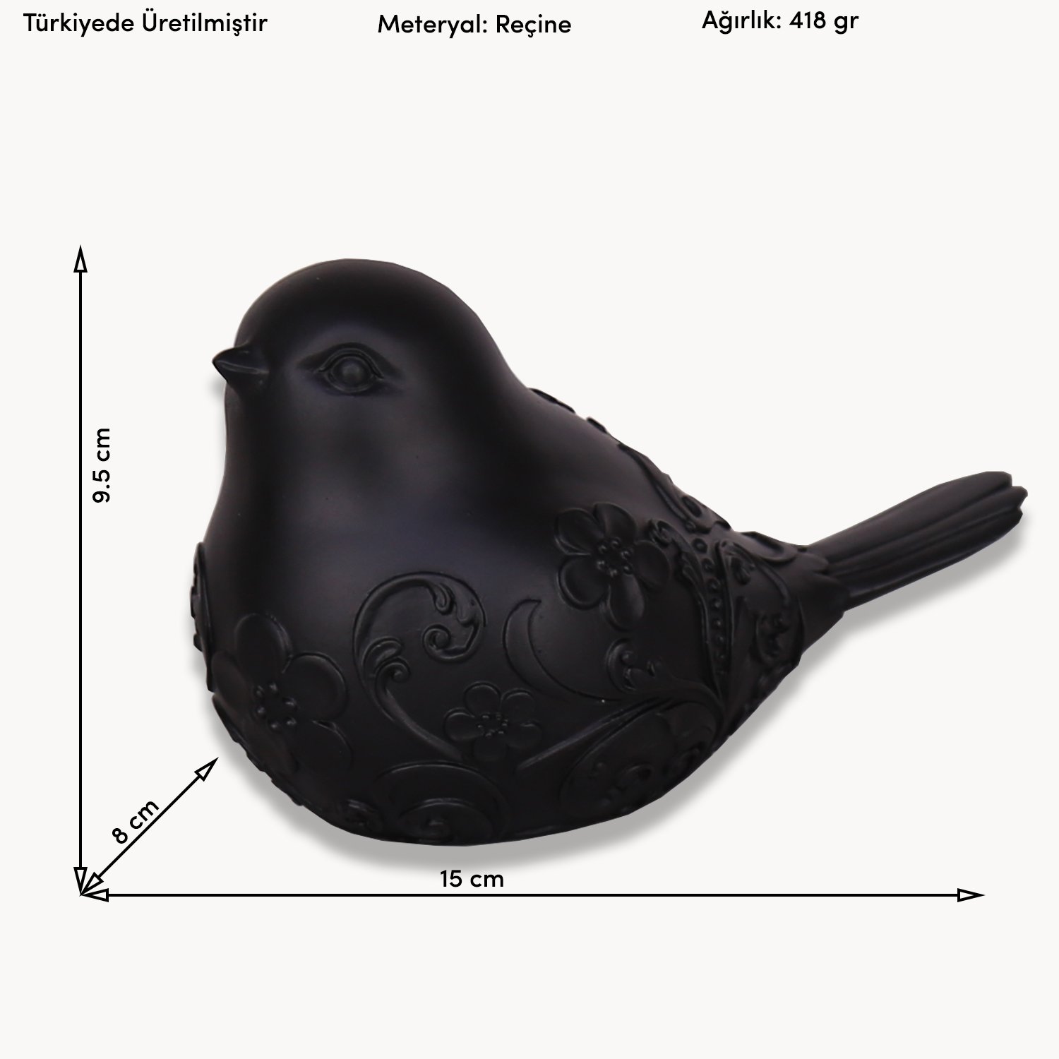 Birdy Dekoratif Obje Siyah