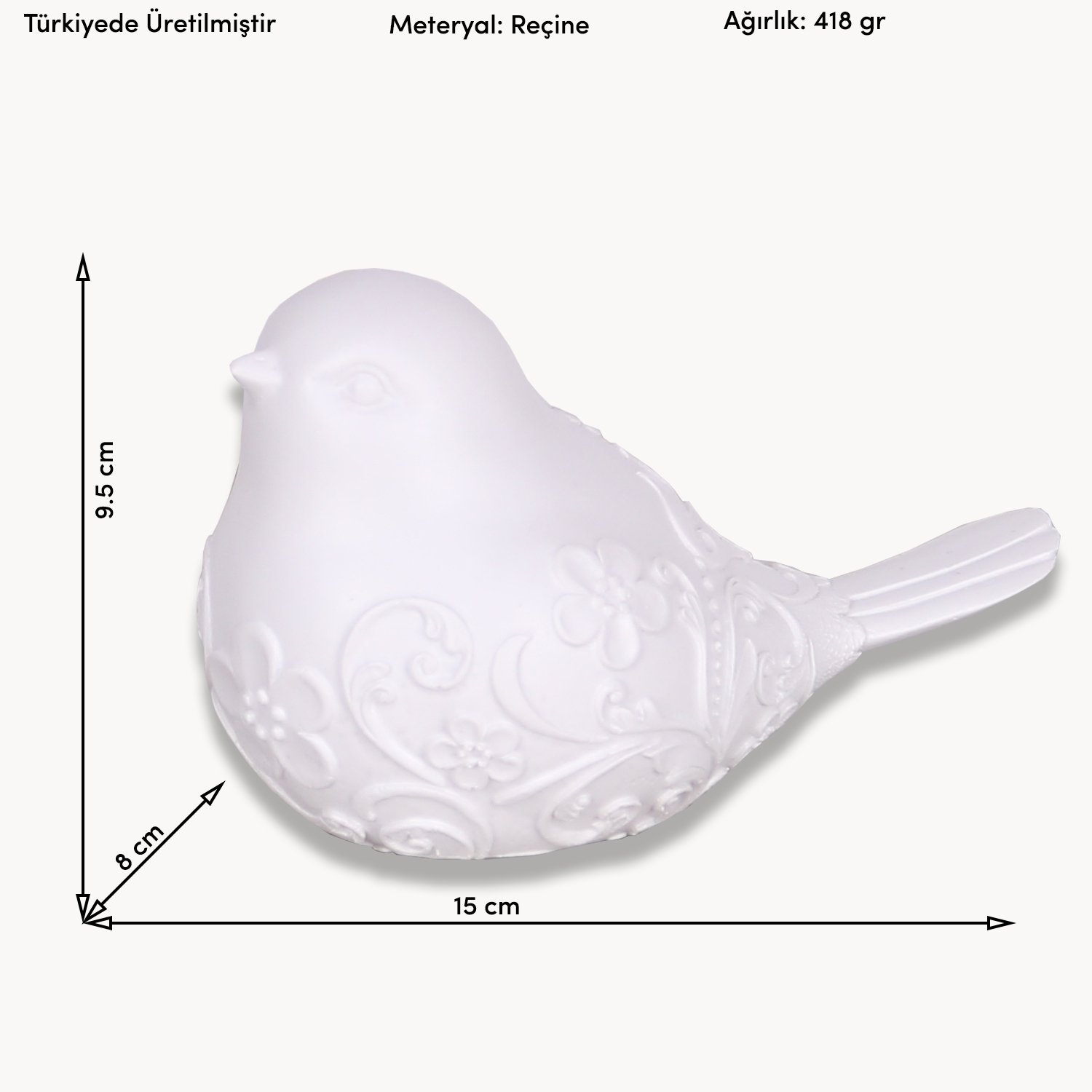 Birdy Dekoratif Obje Beyaz