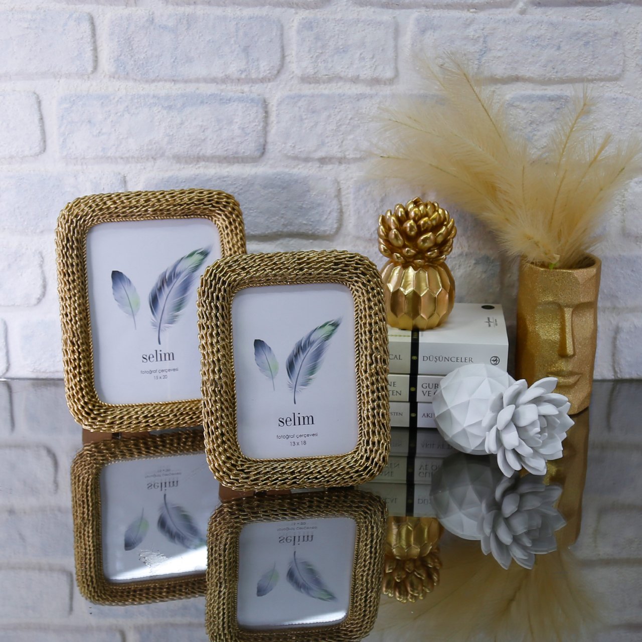 15x20 Chain Çerçeve Altın