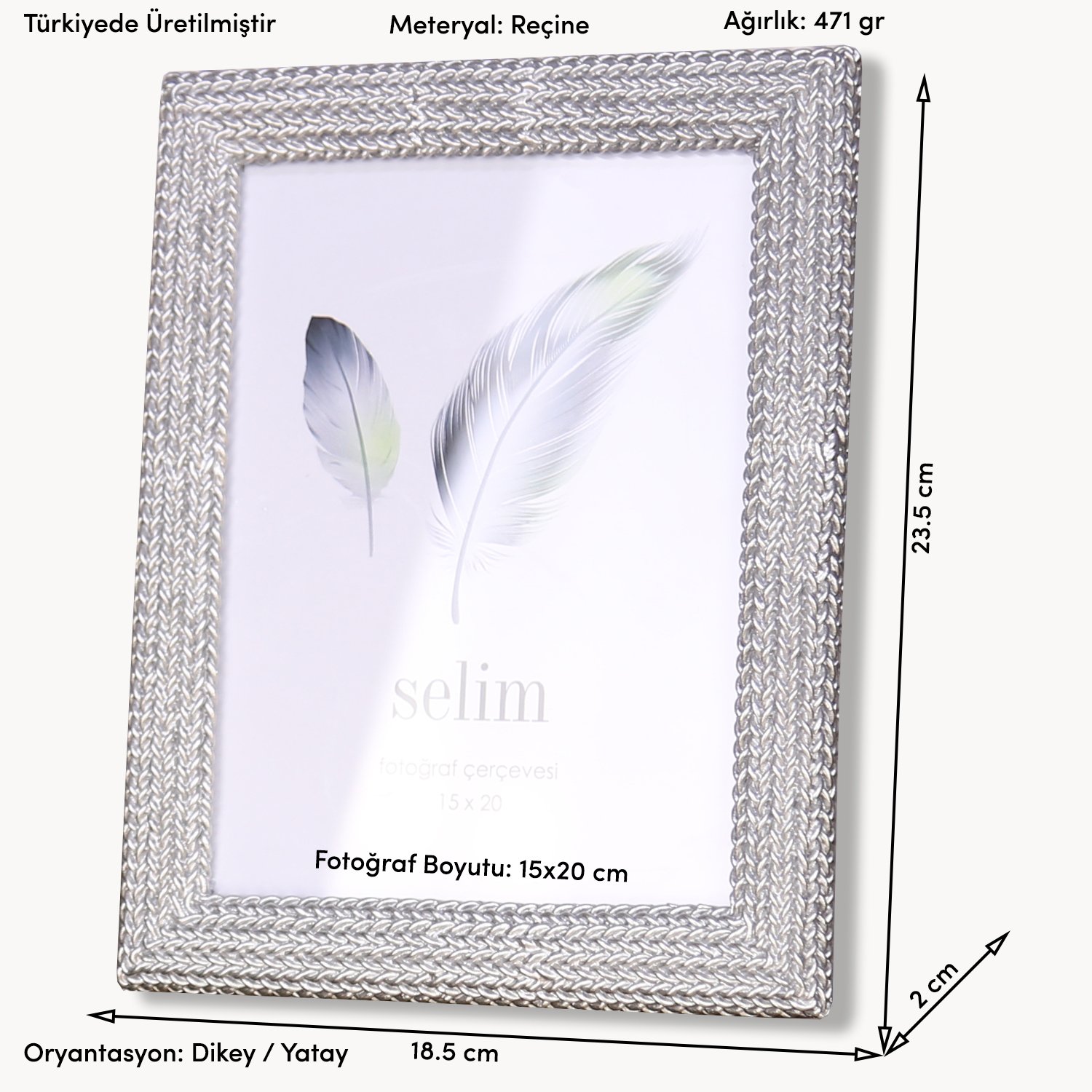 15x20 Lovisa Çerçeve Gümüş