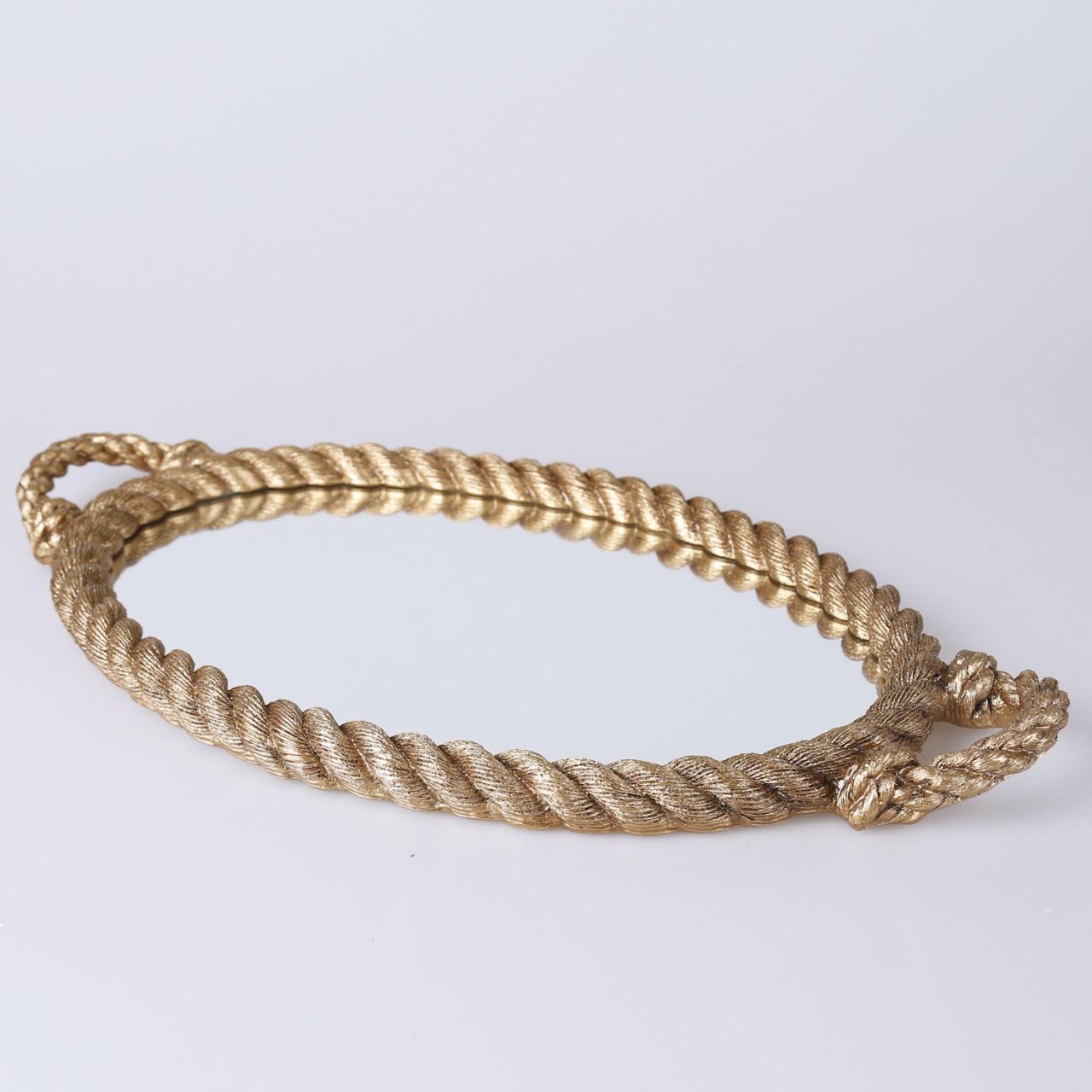 Rope Aynalı Tepsi Altın