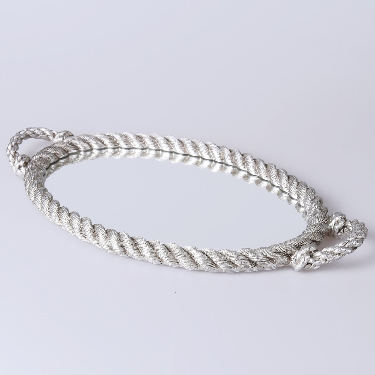 Rope  Aynalı Tepsi Gümüş