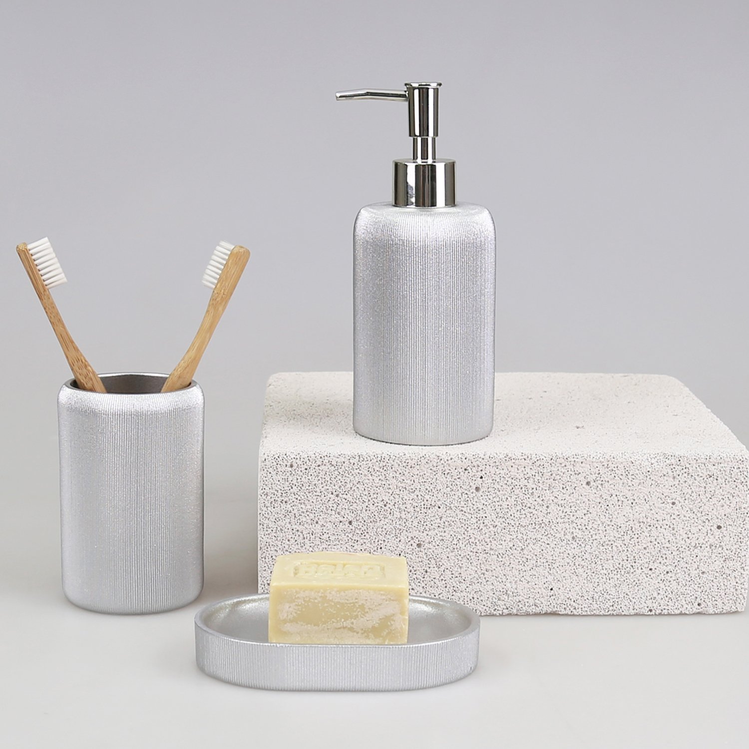 Rising 3 Parça Banyo Seti Gümüş
