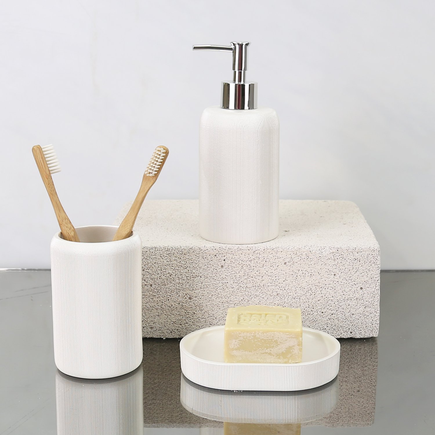 Rising 3 Parça Banyo Seti İnci