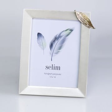 13x18 Yapraklı Çerçeve İnci Altın