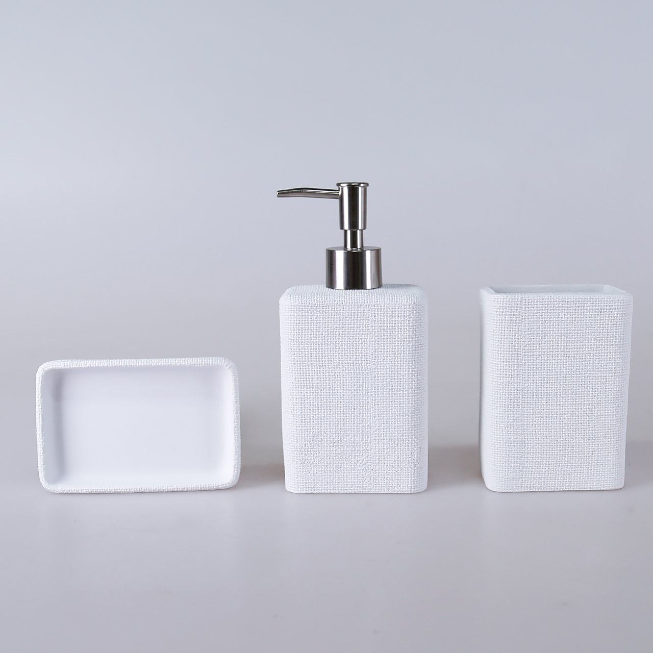 Linen Solid Soap Dispenser White