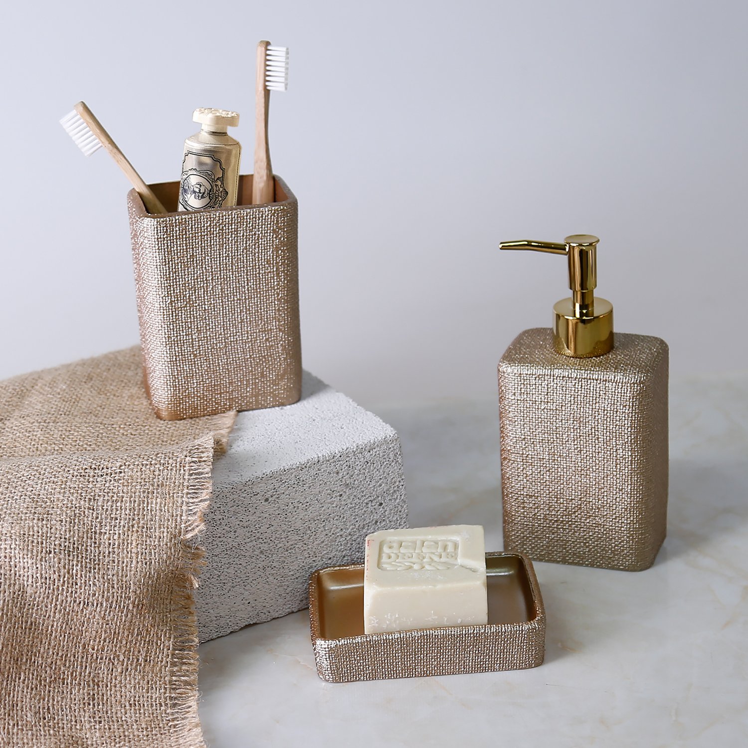 Linen Solid Soap Dispenser Mink