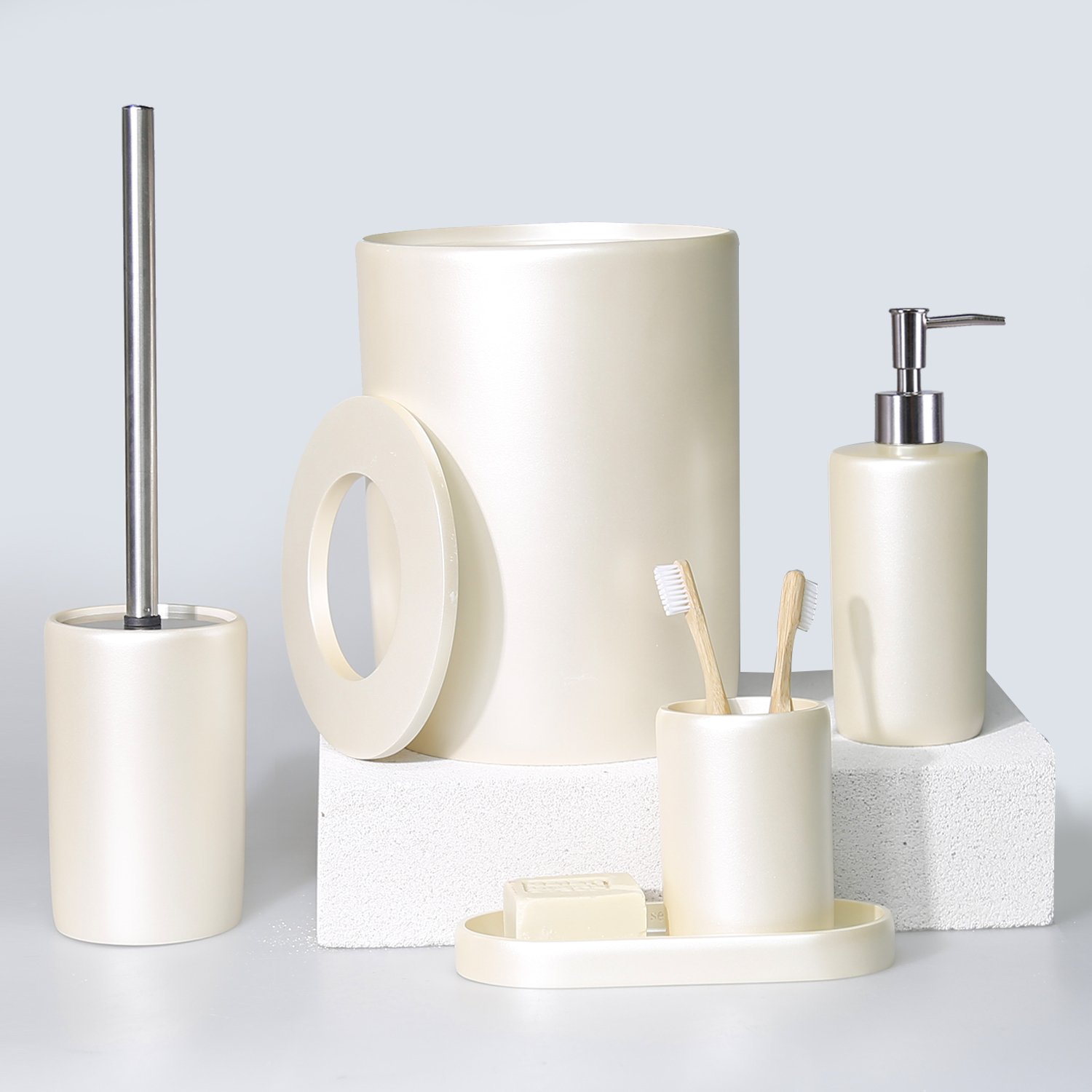 Smooth 3 Parça Banyo Seti İnci