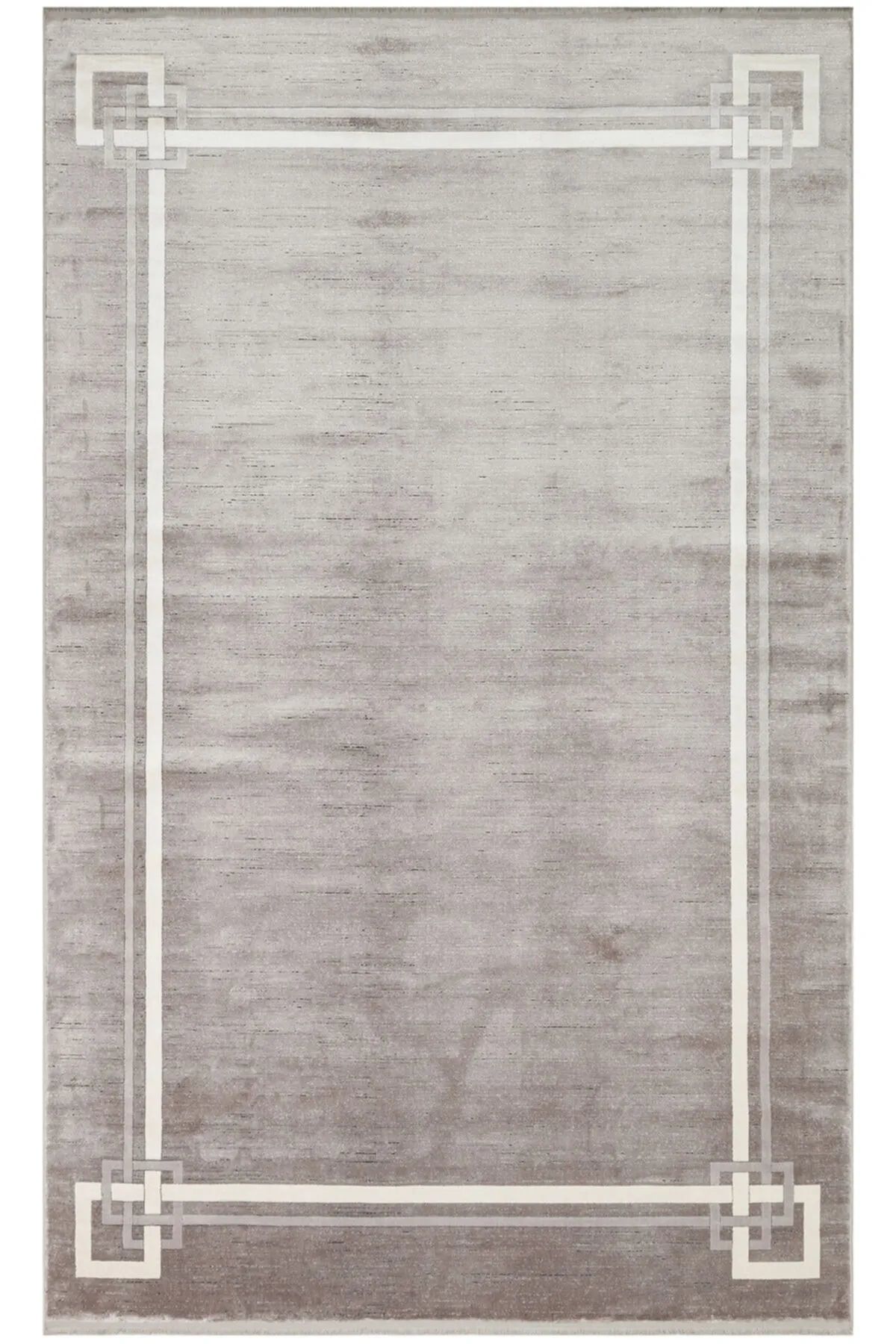 LUGANO LUG 07 GRİ KREM Art Deco Modern Bordürlü Yüksek Kalite Sık Dokuma Salon Halısı 160x230 cm