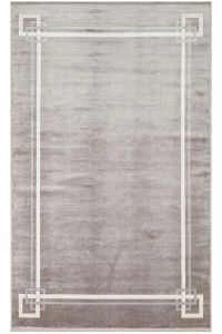 LUGANO LUG 07 GRİ KREM Art Deco Modern Bordürlü Yüksek Kalite Sık Dokuma Salon Halısı 160x230 cm