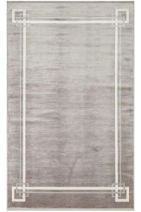 LUGANO LUG 07 GRİ KREM Art Deco Modern Bordürlü Yüksek Kalite Sık Dokuma Salon Halısı 160x230 cm