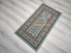 1+1 = 2 Adet Halı Sarayı Asya Namazlık Seccade İnce 10503Y7 Yeşil Simli 65x115 cm