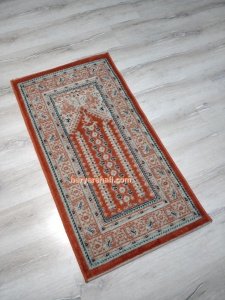 Halı Sarayı Halı Asya Namazlık Seccade İnce 10503O7 Kiremit Simli 65x115 cm