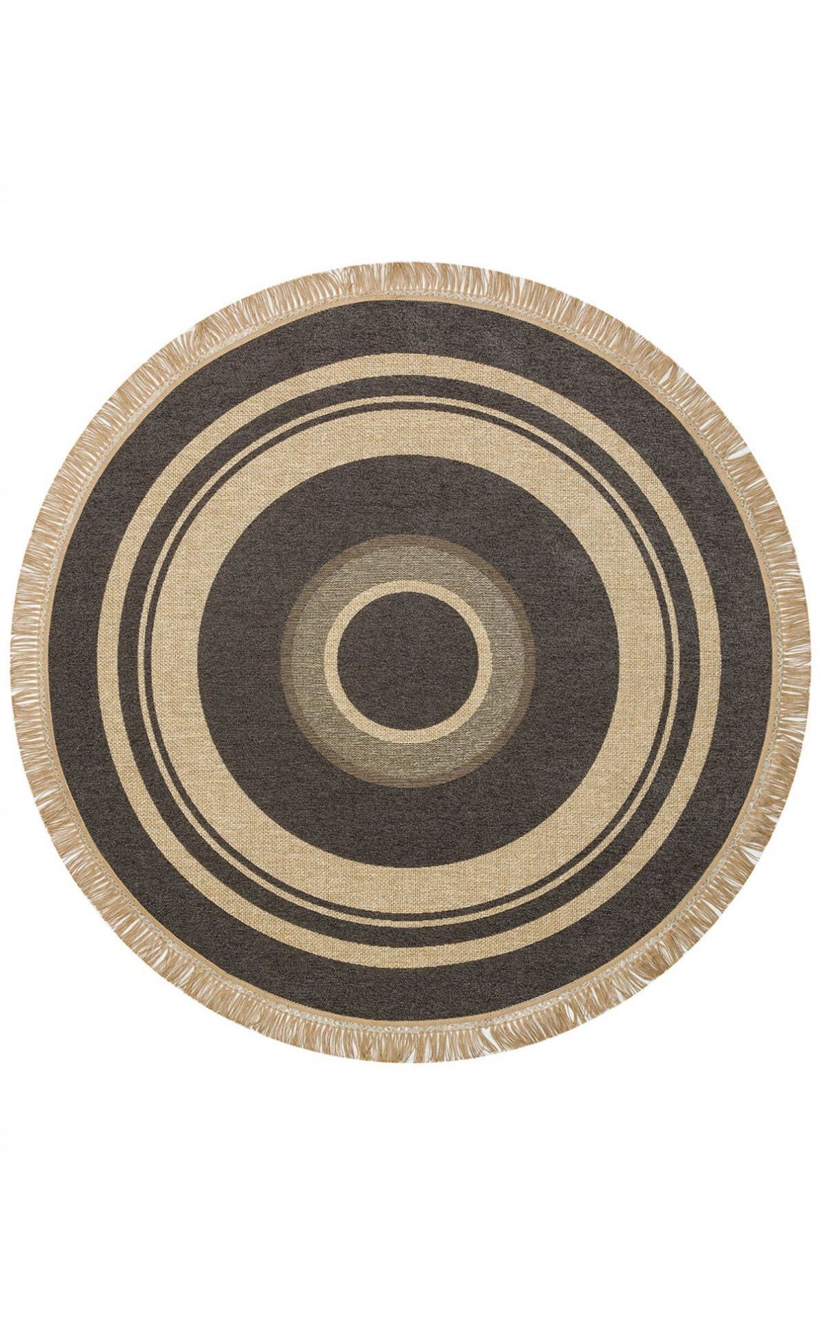 BROOKLYN BRK 09 D.GREY Hasır Görünümlü Kaymaz Renkli Dokuma Modern Kilim