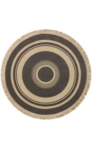 BROOKLYN BRK 09 D.GREY Hasır Görünümlü Kaymaz Renkli Dokuma Modern Kilim