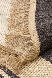 BROOKLYN BRK 09 D.GREY Hasır Görünümlü Kaymaz Renkli Dokuma Modern Kilim
