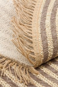 BROOKLYN BRK 07 GREY Hasır Görünümlü Kaymaz Renkli Dokuma Modern Kilim