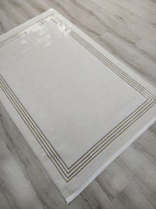 Eko Halı SATEEN LUX ST 905 KREM ALTIN Renk  Hav Toz Vermez Modern Halı 120 x 180 cm