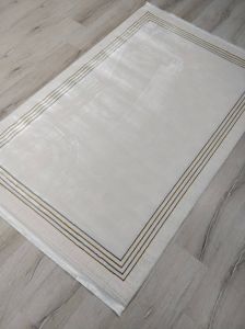 Eko Halı SATEEN LUX ST 905 KREM ALTIN Renk  Hav Toz Vermez Modern Halı 120 x 180 cm