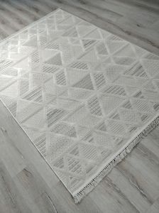 Aruna 33615D Krem Hav Toz Vermeyen Yumuşak Dokulu Modern Iskandinav Halı 160x230 cm