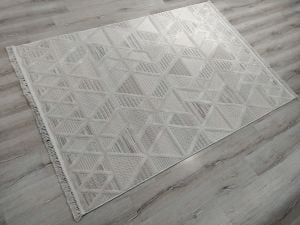 Aruna 33615D Krem Hav Toz Vermeyen Yumuşak Dokulu Modern Iskandinav Halı 160x230 cm