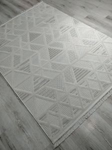 Aruna 33615D Krem Hav Toz Vermeyen Yumuşak Dokulu Modern Iskandinav Halı 160x230 cm