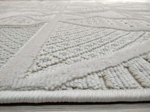 Aruna 33615D Krem Hav Toz Vermeyen Yumuşak Dokulu Modern Iskandinav Halı 160x230 cm